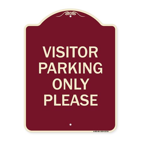 Visitor Parking Visitor Parking Only Please Heavy-Gauge Aluminum Architectural Sign